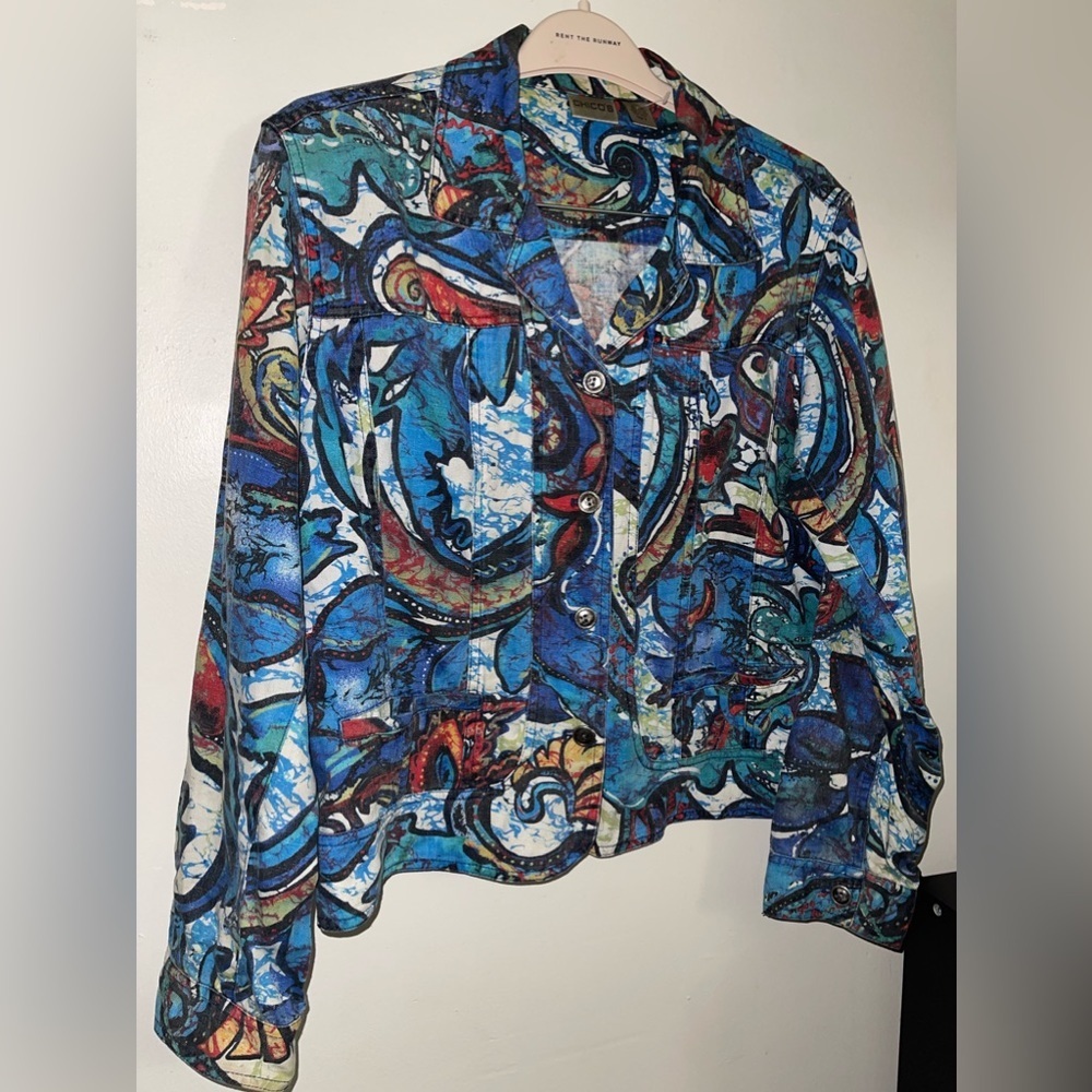 Chico’s Geometric Abstract Artsy Shirt/Jacket